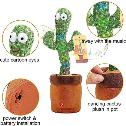 Dancing & Singing Cactus – Interactive Plush Toy with Mimicry for Kids & Adults