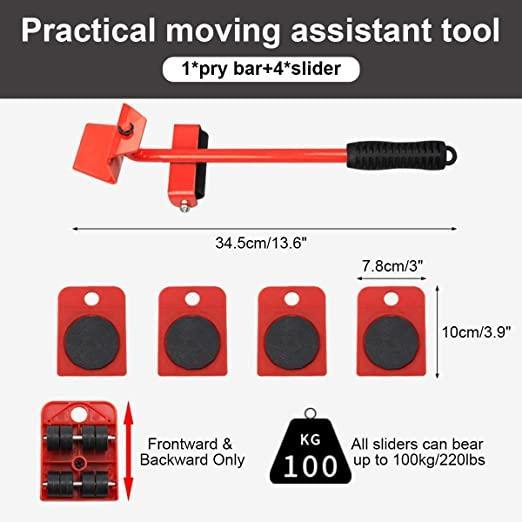 Furniture Lifter Mover Tool Set - Heavy Duty Construction