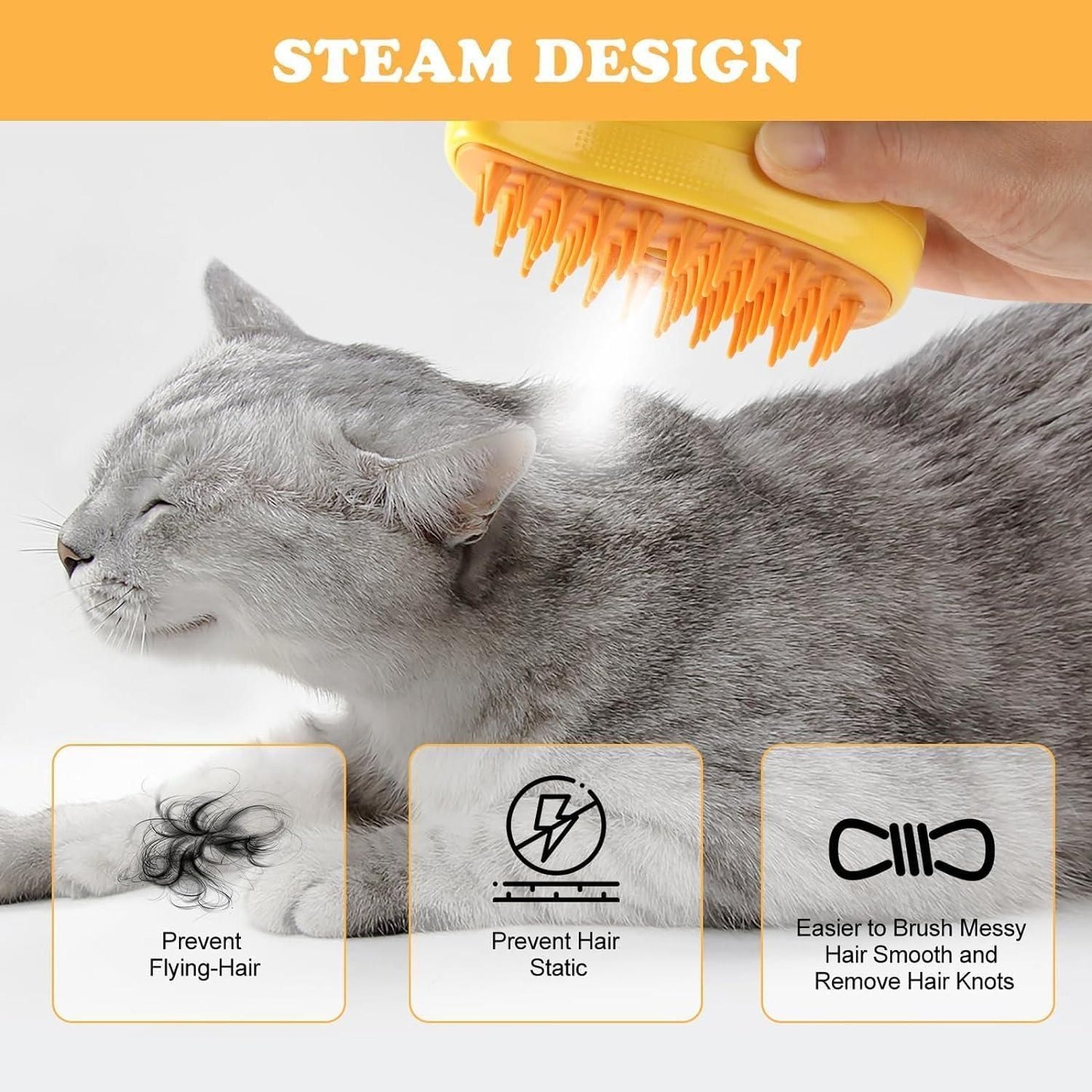 MangoSteamy Pet Grooming Brush