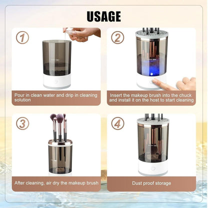 Make Up Brush Cleaner,Electric Brush Cleaner, USB Rechargeable Automatic Deep Cosmetic Cleaning Device