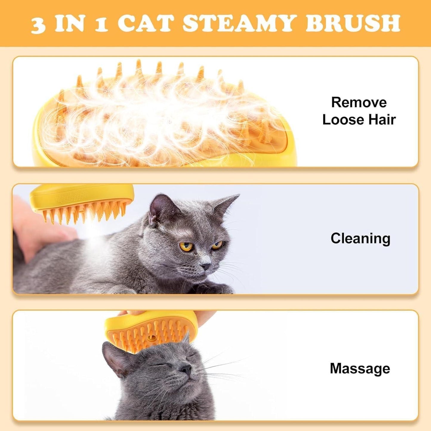 MangoSteamy Pet Grooming Brush